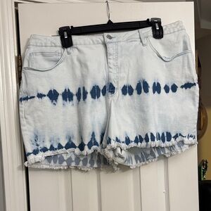 Tie-Dye Denim Women Shorts